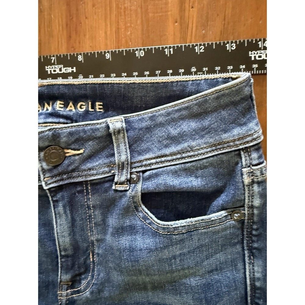 American Eagle Kick Boot Jeans Womens 4 Short Y2K Flare Stretch Denim - Picture 5 of 8